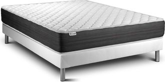 VITALIT Vitalit - Base Tapizada Blanco + Colch&oacute;n Con Espuma Viscoel&aacute;stica 140 X 190