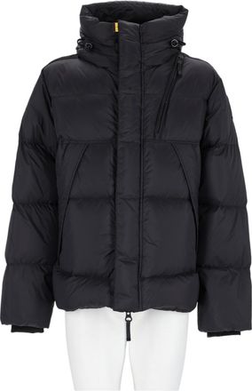 Parajumpers Quilted Black Cropped Hooded Polyamide Puffer Jacket