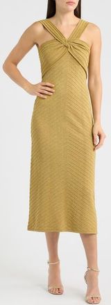 Kobi Halperin Talia Metallic Midi Knit Dress in Gold at Nordstrom, Size X-Large