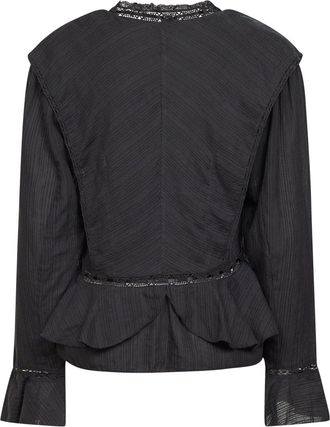 Isabel Marant Womens Blouse Damienne Black Cotton-Linen Shirt