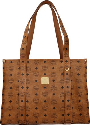 MCM Mcm Frauens Umh&auml;ngetasche Stoff Braun/Cognac