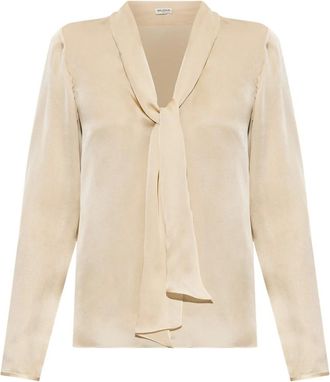 Balmain Top in seta - - Blouses & Shirts - Donna - Beige - 2XS