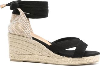Castaner Bailey Wedge Espadrilles - Dames - Sleehakken - Zwart - 41 EU - Leer - Schoenen