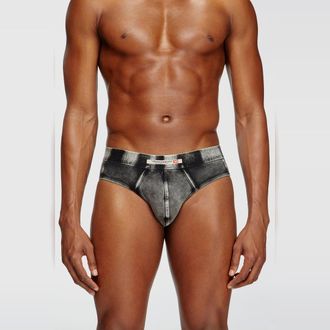 Diesel Denim-effect briefs - Briefs - Man - Black