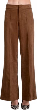 Elan Suede High Waist Pant In Chocolate