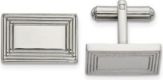 Diamond2Deal Stainless Steel Polished Rectangle Cufflinks