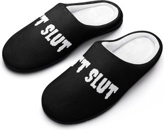 Generic Butt Slut Mens House Slippers Memory Foam Washable Cotton Slip on Home Shoes