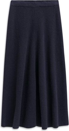 Bugatti Rokken, Dames, Blauw, S, Wol, Geribbelde gebreide rok met elastische tailleband