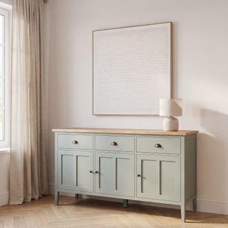 Maisons du monde Aparador de 3 puertas y 3 cajones bicolor, 155 cm