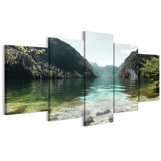 OEM Cuadro Sobre Lienzo Italiano De 100 X 50 Cm, Pent&aacute;ptico - Estilo Cl&aacute;sico - Naturaleza Cuadro Sobre Lienzo Italiano De 200 X 100 Cm, Pent&aacute;ptico - Estil