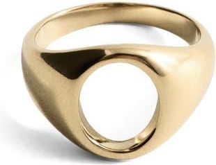 Mango Cutout Signet Ring in Gold at Nordstrom, Size Medium