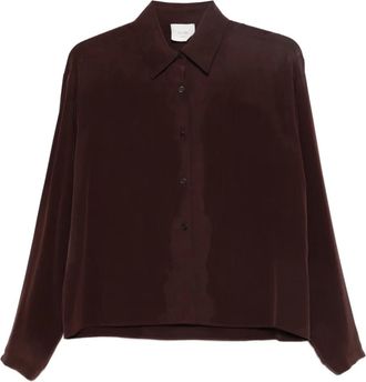 Alysi Camicia con colletto a punta - Rosso