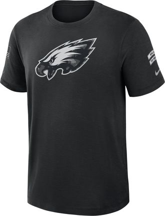 Nike Philadelphia Eagles Salute to Service Slub Nike Mens Dri-FIT NFL T-Shirt in Black | 034900AA2R-AEG