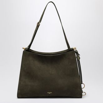 Alaia Le Click medium square khaki nubuck bag