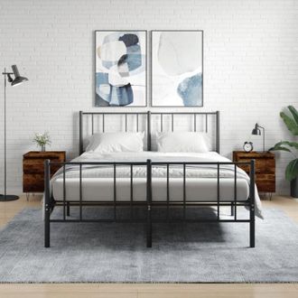 vidaXL Comodini 2pz Rovere Fumo 40x35x50 cm in Legno Multistrato - Vidaxl