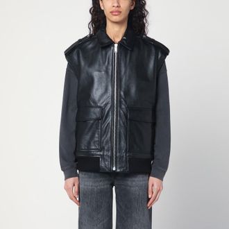 Anine Bing Sonnie black leather gilet