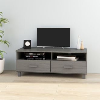 vidaXL Mueble De Tv Hamar Madera Maciza Pino Gris Claro 106x40x40 Cm Vidaxl