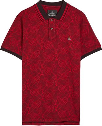 Vivienne Westwood Classic Logo-jacquard Cotton Polo Shirt - Red - XL