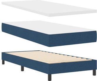 vidaXL Box Spring Bed with Mattress with Mattress Blue 180 x 200 cm vidaXL