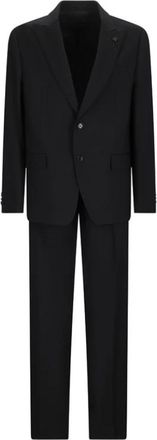 Lardini Soir&eacute;e Drop 7 Reg Suit - Heren - Business pakken - Zwart - 2XL - Leer - Kostuums