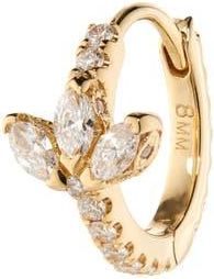 Maria Tash Diamond Lotus Eternity Huggie Hoop Earring in 18K Yellow Gold/Diamond at Nordstrom, Size 8 Mm