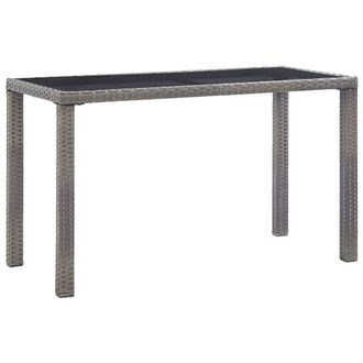 Berkfield Home Garden Table Anthracite 123x60x74 cm Poly Rattan in Black | Size: 123 x 60 x 74 cm