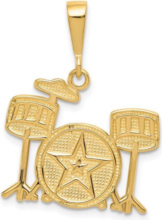 Diamond2Deal 14k Yellow Gold Drum Set Charm
