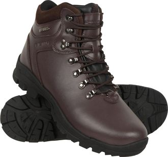 Mountain Warehouse Latitude II Extreme Mens Leather Boots Waterproof Hiking Shoes Brown - Size UK 10.5
