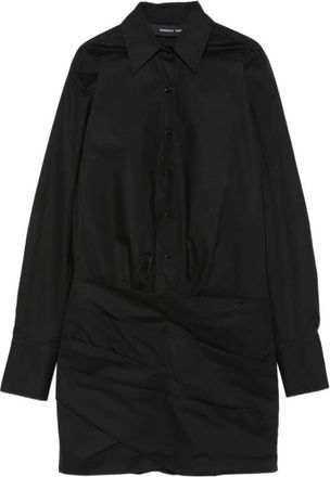 Federica Tosi Shirt Dresses, female, Black, Size: 2XS Miniabito
