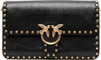 Pinko Pinko, Tassen, Dames, Zwart, ONE Size, Leer, Love One M Crossbody