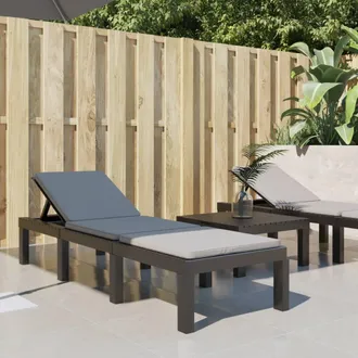 vidaXL Tumbona Con Cojines Pp Gris Antracita Vidaxl