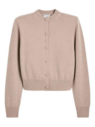 Scanlan Theodore shoulder-padded cardigan - women - Cashmere - L - Neutrals
