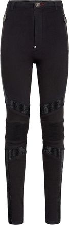 Philipp Plein Super High Waist Biker Crystal