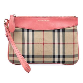 Burberry Pre-owned Burberry Haymarket Check Nylon Peyton Clutch Ladies B5M46CUD1YISFKRA