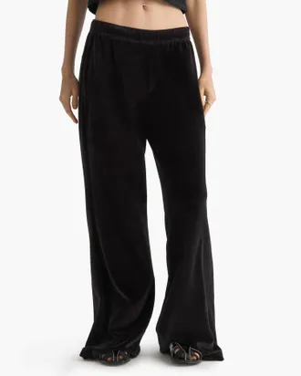 ATM Anthony Thomas Melillo Velour Flare Pants In Black