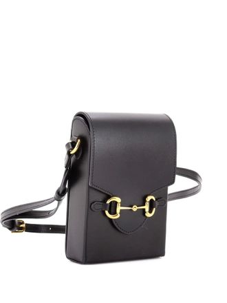 Gucci Horsebit 1955 Leather Mini crossbody bag - Zwart