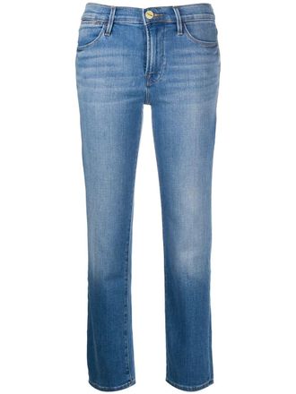 Frame Denim Le High straight-leg cropped jeans - Blue
