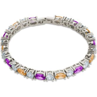 Sterling Forever Ophelia Tennis Bracelet in Silver at Nordstrom, Size Medium