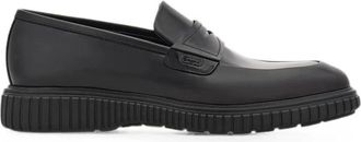 Ferragamo Loafer met ronde neus - Heren - Loafers - Zwart - 42 EU - Leer - Schoenen