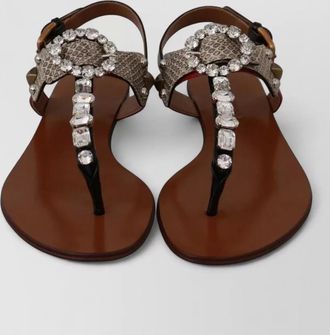 Dolce & Gabbana leather ayers crystal-embellished sandals