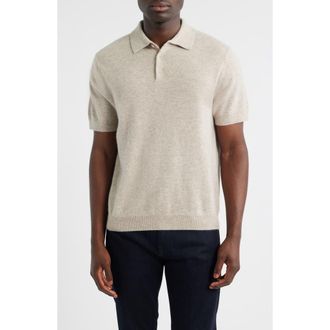 Nordstrom Cashmere Polo in Beige Hummus Heather at Nordstrom Rack, Size X-Large