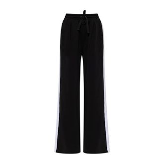 Dolce & Gabbana Broeken, Dames, Zwart, XS, Katoen, Wijde sweatpants