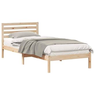 Berkfield Home Elegant with Headboard Brown 80 x 210 cm Solid pine wood in Light Beige