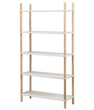 Nordlys Modern Scandinavian 5-Level Wooden Bookshelf Etagere in White