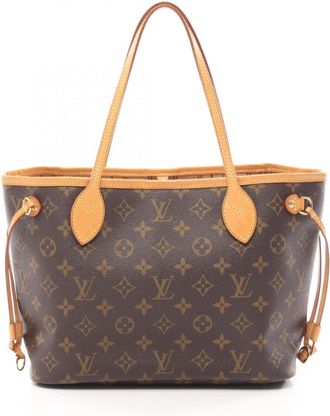 Louis Vuitton Brown Pvc Coated Canvas Leather Handbag Tote Bag (Pre-Owned)