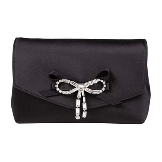 Jimmy Choo London Tassen, Dames, Zwart, ONE Size, Satijn, Soft Bow Mini Bag