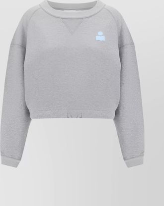 Isabel Marant cotton-blend cropped logo-print hoodie