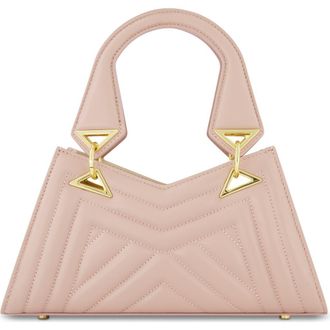 Mac Duggal Angular Quilted Napa Leather Handbag in Rose at Nordstrom