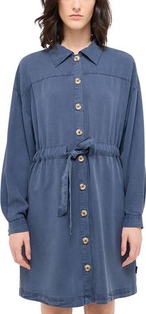 Mustang Minikleid MUSTANG Damen Style Bodie, Damen, Gr. 42, blau, Web, 100% Lyocell, loose fit, Kleider Minikleid