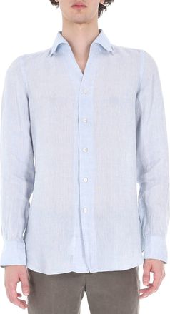 Finamore Ustica Open Collar Pure Linen Shirt